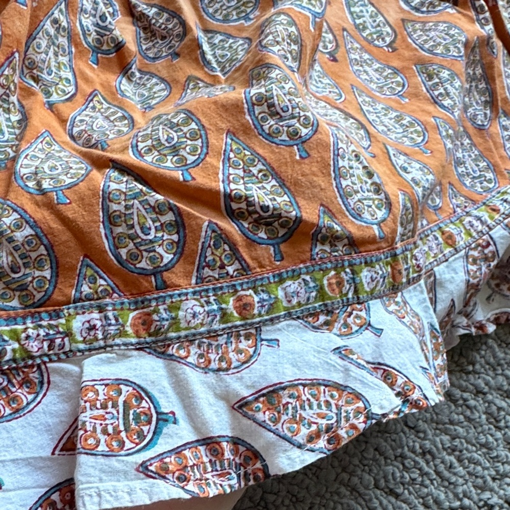 Girls Orange Printed Tie-Strap Casual Dress - Picture 3 of 3